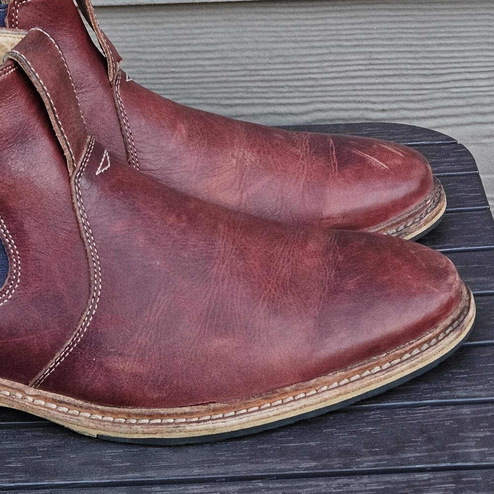 Florsheim Cabin Gore Boot In Chestnut Brown Pull On Leather Shoes Mens Size 10 D - Picture 3 of 16
